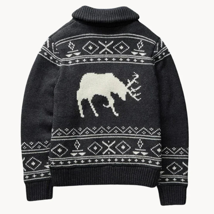 Herren Pulloverjacke Weihnachtlich Rentier Design - IdealeKleiden