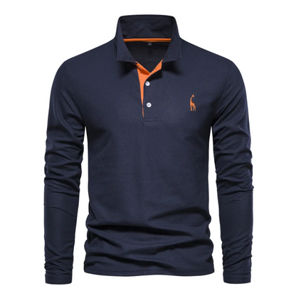 Herren Poloshirt Langarm Klassisch Elegant - IdealeKleiden