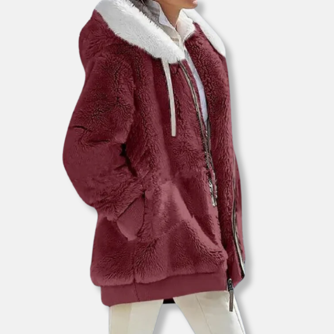 Oversized Fleece Jacket Hooded Warm