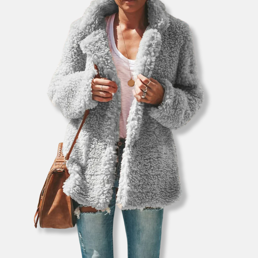 Weicher Fleece Mantel Oversized Teddy Design