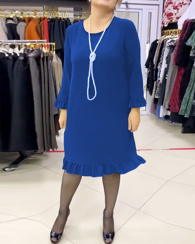 Patchwork Summer Dress with Ruffles