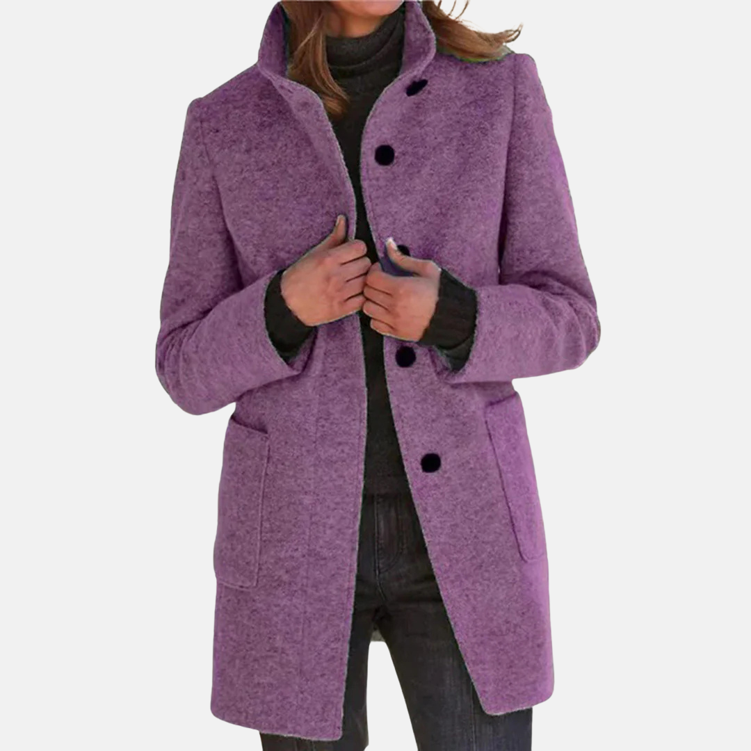Women's Jacket Vintage Tweed Elegant Turtleneck