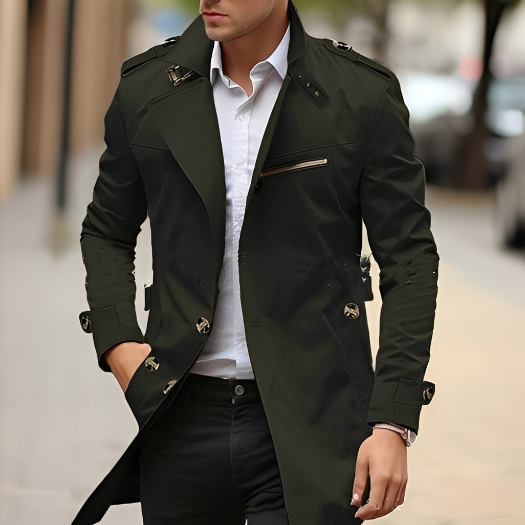 Stylish Men's Trench Coat Elegant Design