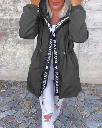 Women's Coat Hood Drawstring Pattern