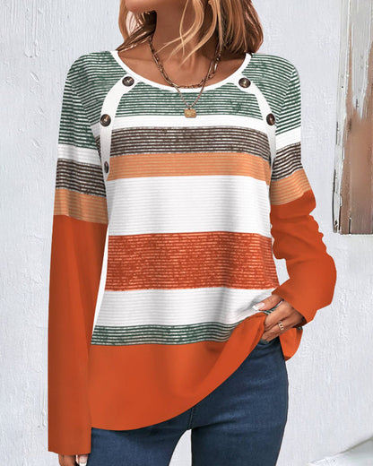 Colorful top with raglan sleeves