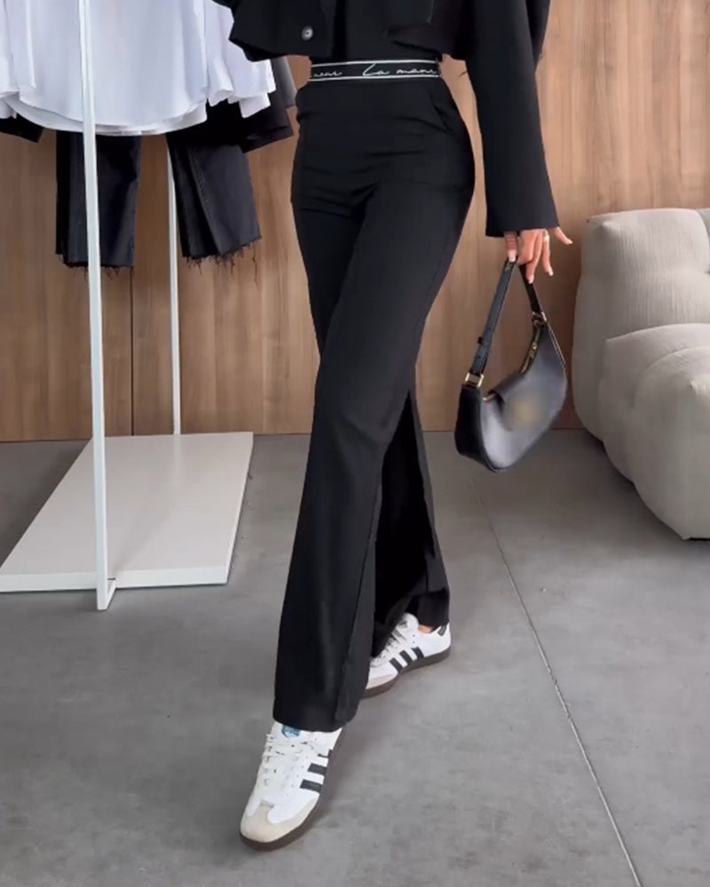 Elegant Women's Trousers Black With Zipper