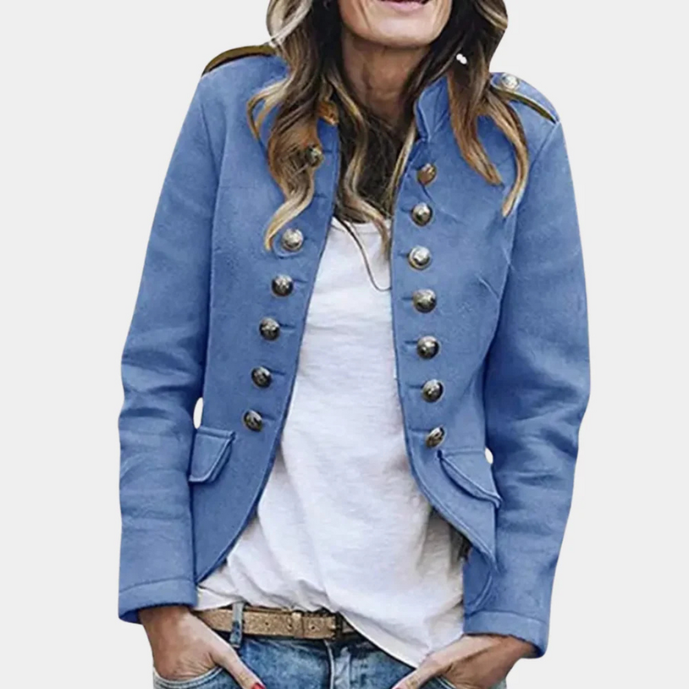 Double-Breasted Wool Coat Slim Fit Vintage Style