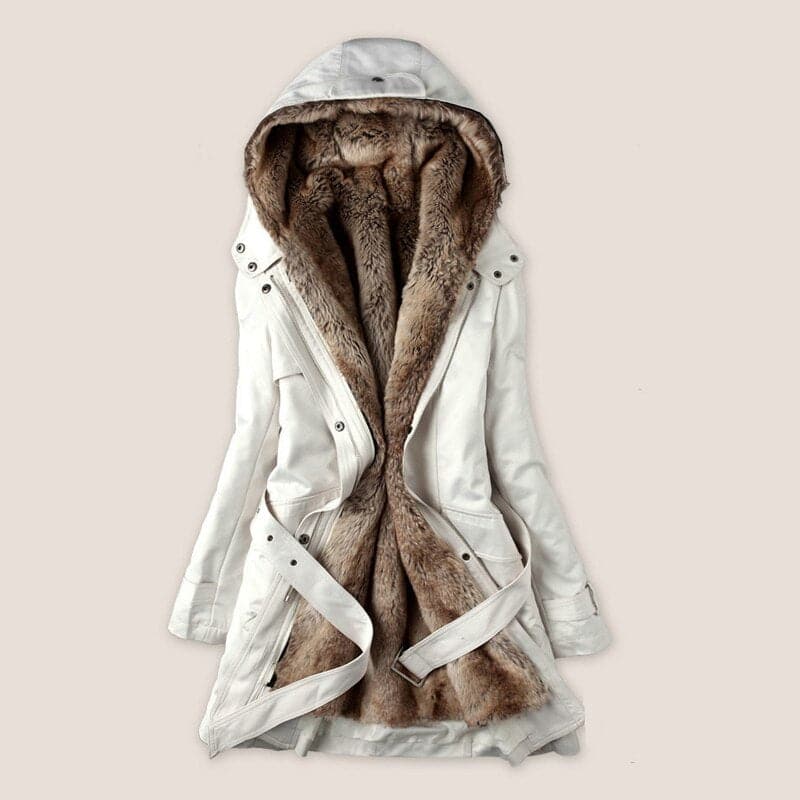 Women's Faux Fur Parka Mid-Thigh Hooded