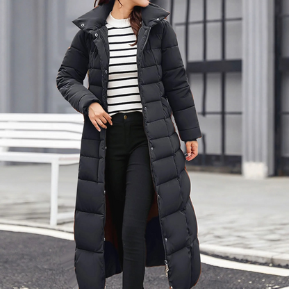 Stylish Women's Puffer Jacket Elegant Button