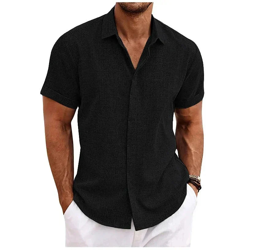 Men's Cotton Linen Modern Slim Fit Shirt