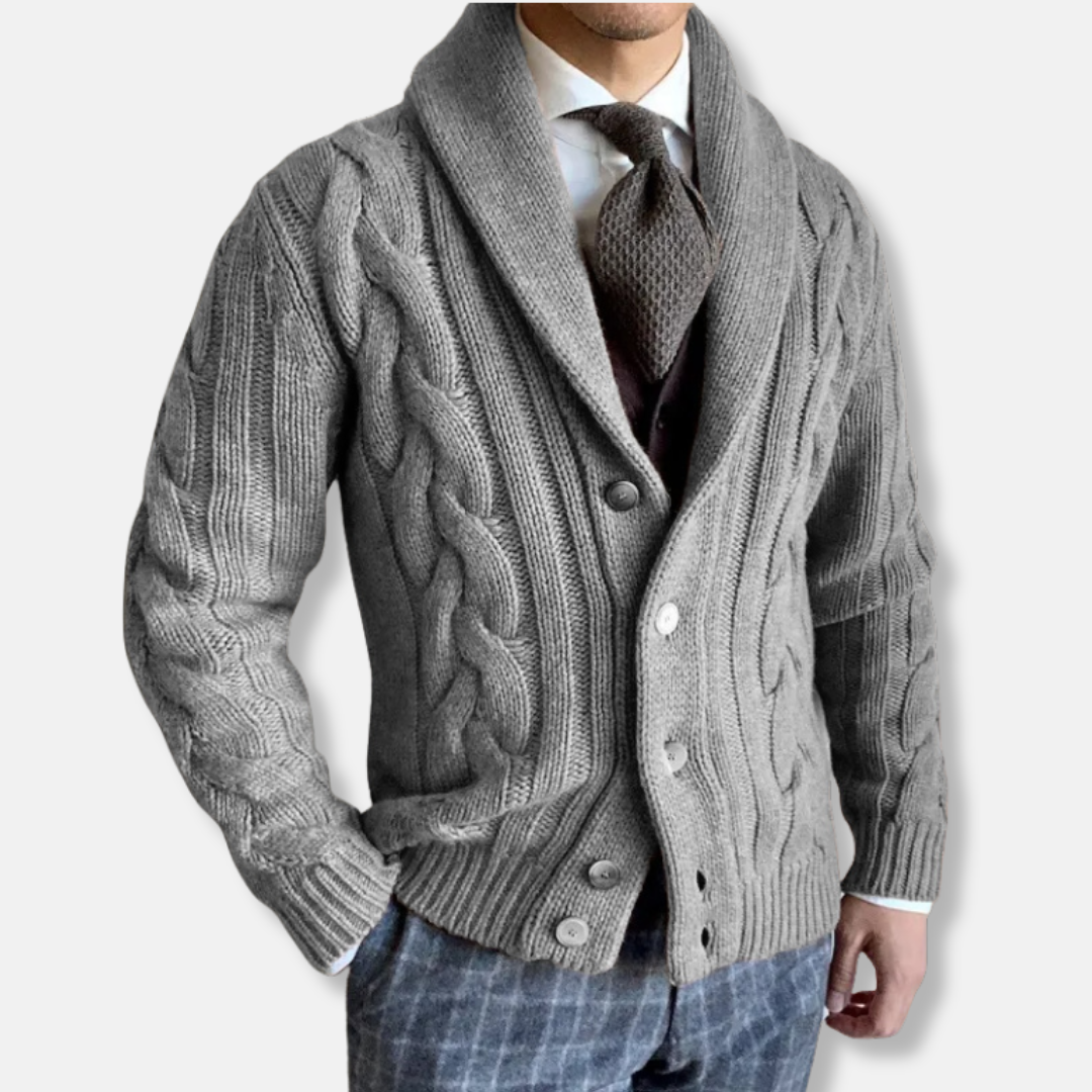 Cardigan Wool Blend Classic Cut with Buttons