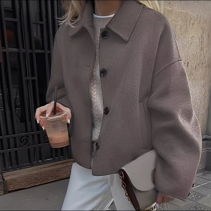 Damen Jacke Lässig Chic Revers