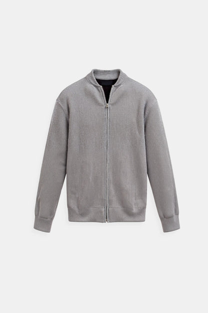 Elegante Herren Strickjacke Slim Fit Reißverschluss - IdealeKleiden