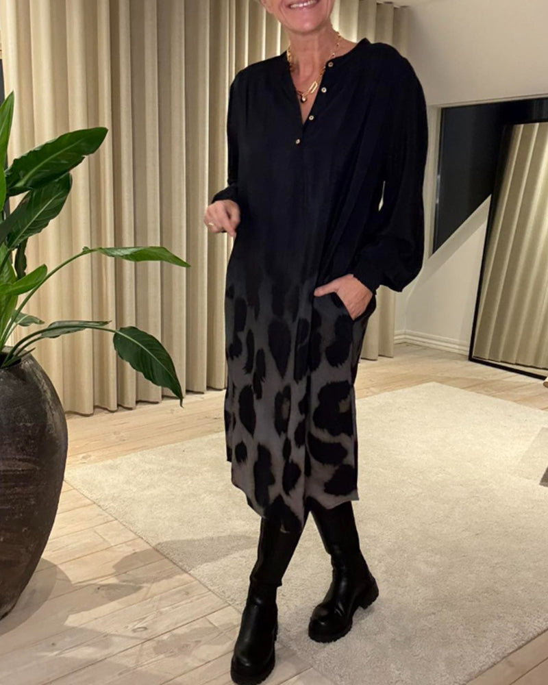 Women's Long Sleeve DressLoose Print