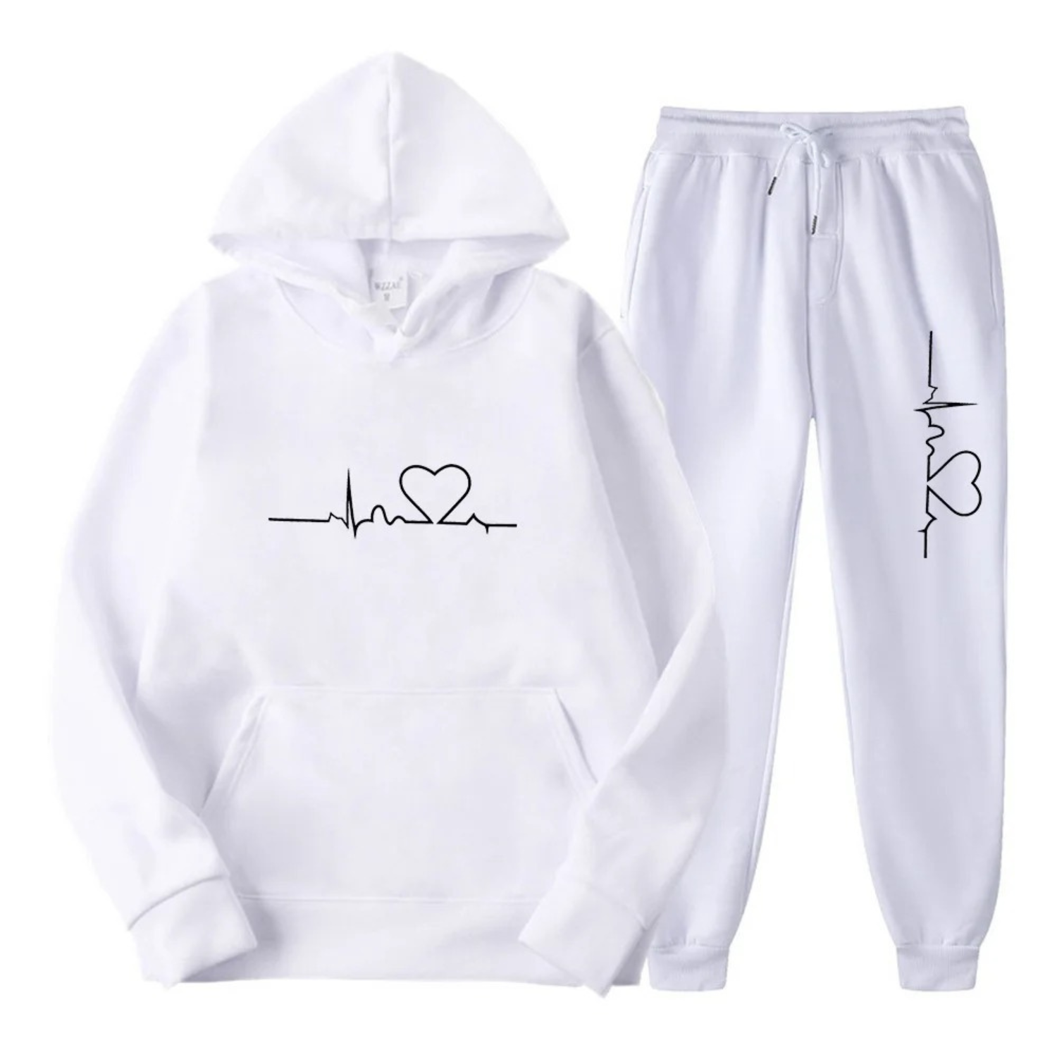 Damen Sportanzug Kapuzenpullover Set mit Logo - IdealeKleiden