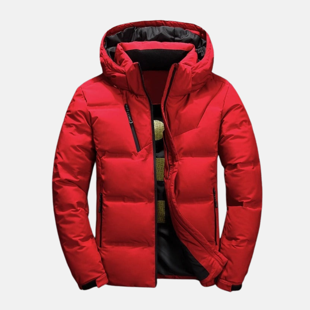 Practical quilted jacket Hood Hip-length