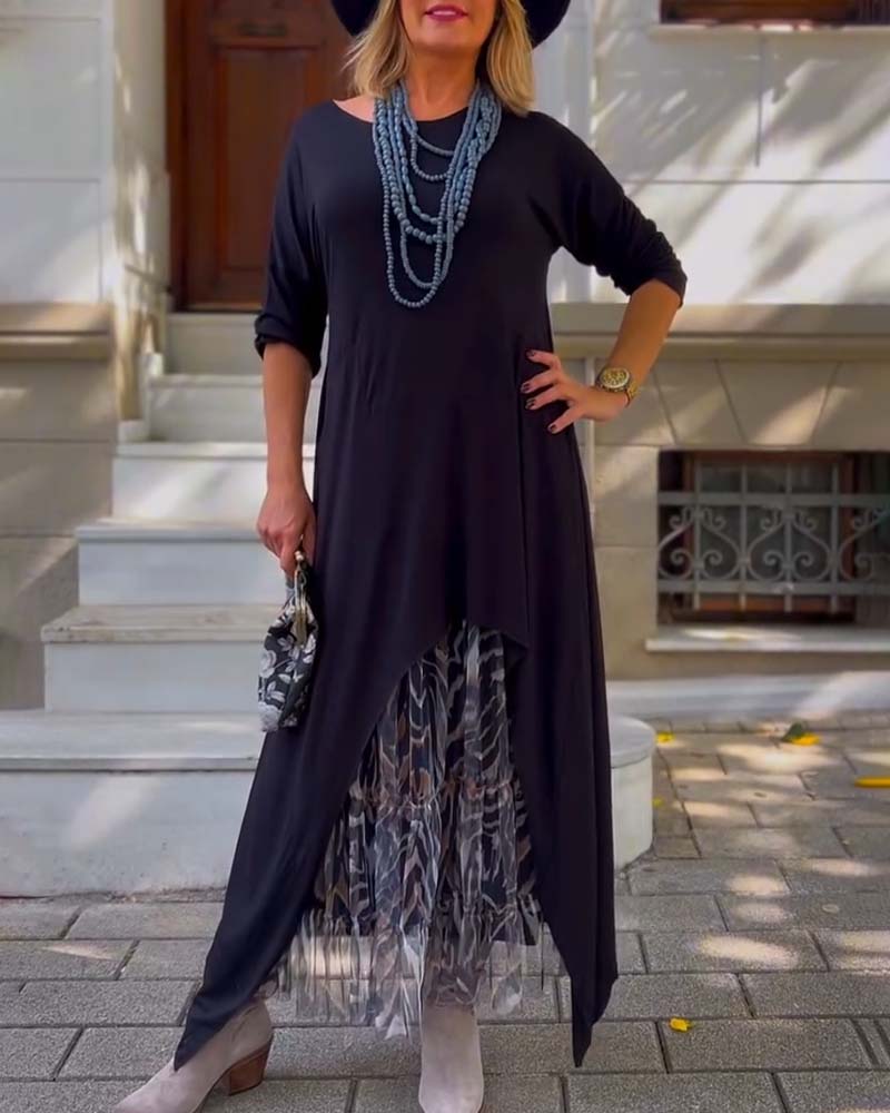 Elegant Clothing | Long Sleeve Solid Asymmetrical