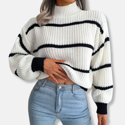 Knit Sweater Soft Striped Classic Loose Fit