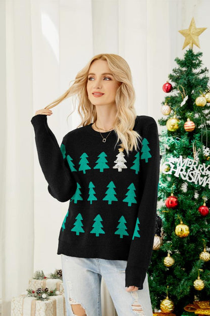 Christmas Knit Sweater Glitter Sequin Design