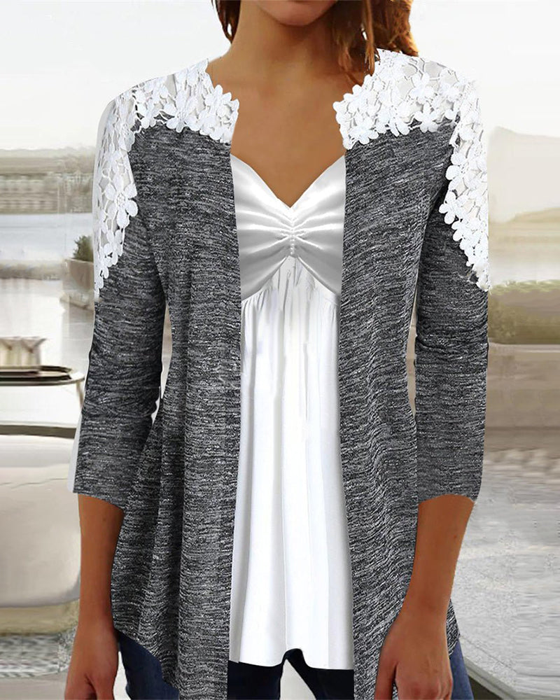 Elegant Women's V-Neck Lace Dress