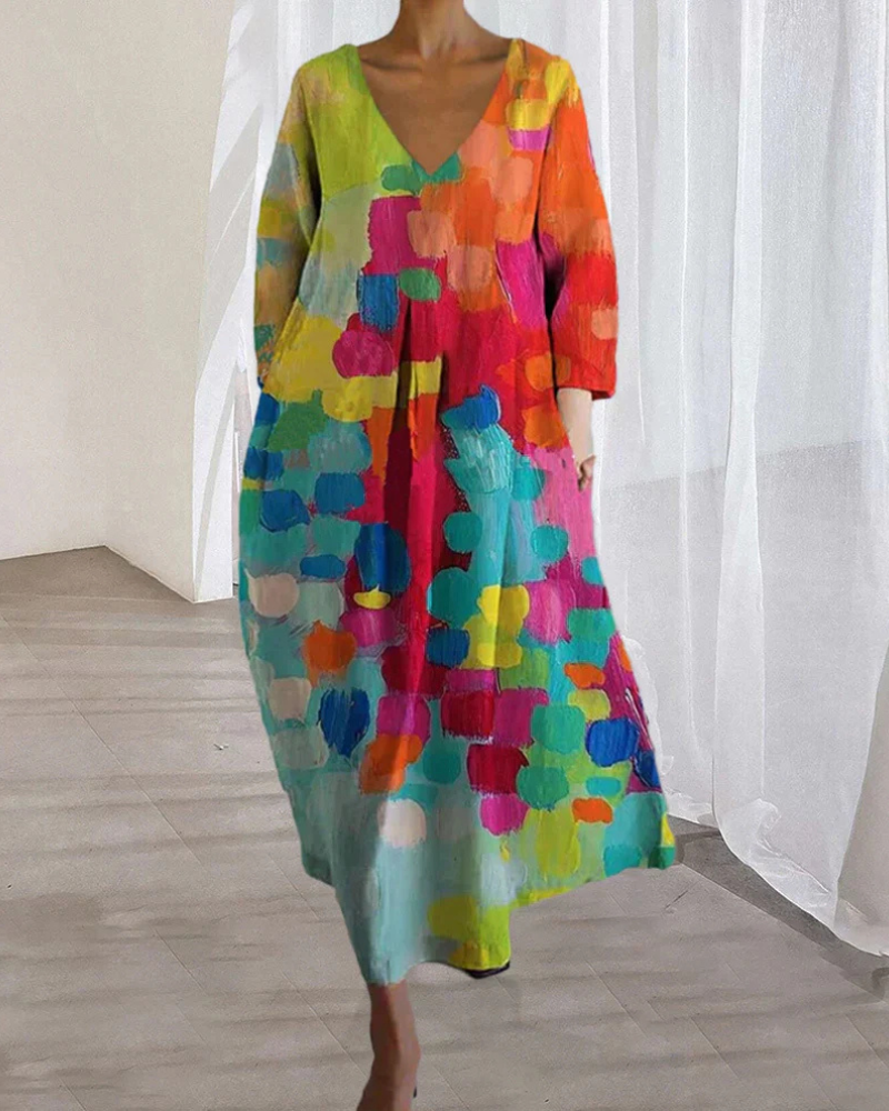 Women's Colorful Floral Elegant Summer Dress