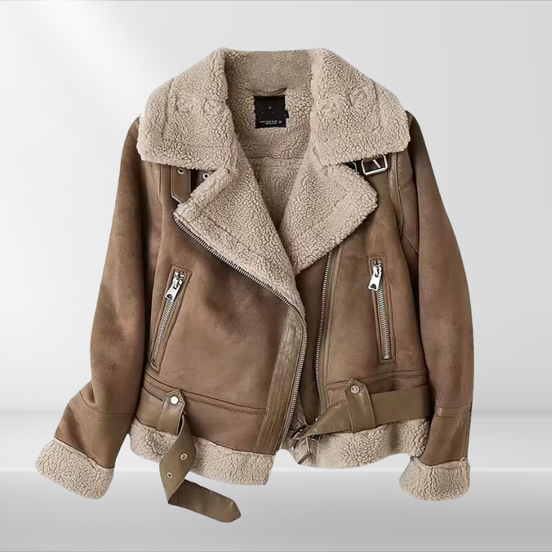 Women's Warm Sherpa Fleece Bomber Jacket