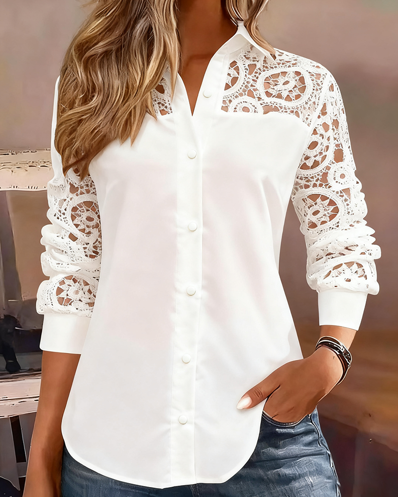 Elegant Women's Solid Lace Patchwork Dress