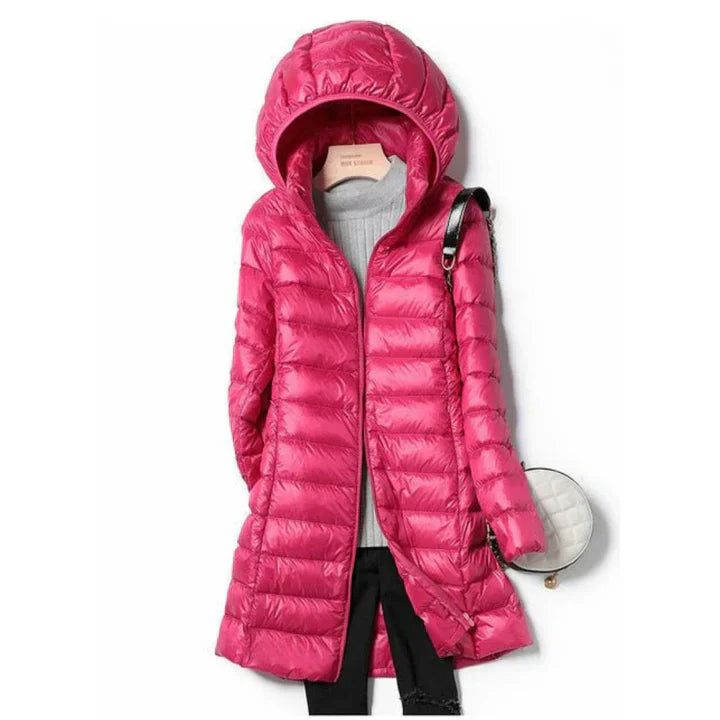 Long Women's Winter Jacket Warm with Hood