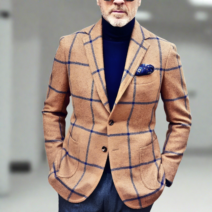 Stylish Men's Plaid Blazer Elegant