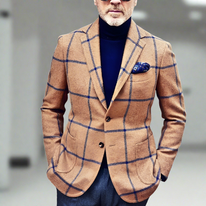 Stylish Men's Plaid Blazer Elegant