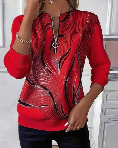 Fashion Dress Casual Printed Zipper