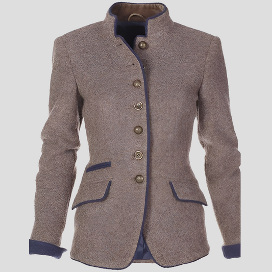 Elegante Damenjacke Schwarz Einfarbig - IdealeKleiden