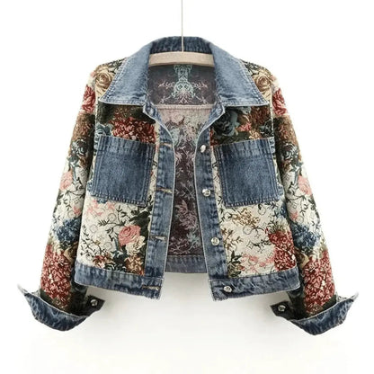 Summer Jacket Floral Denim