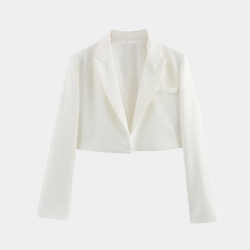 Stylish Women's Cropped Blazer Long Sleeve Model