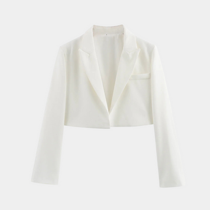 Stylish Women's Cropped Blazer Long Sleeve Model
