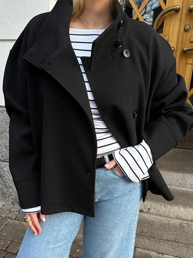 Women's Double-Breasted Winter Coat Elegant Design
