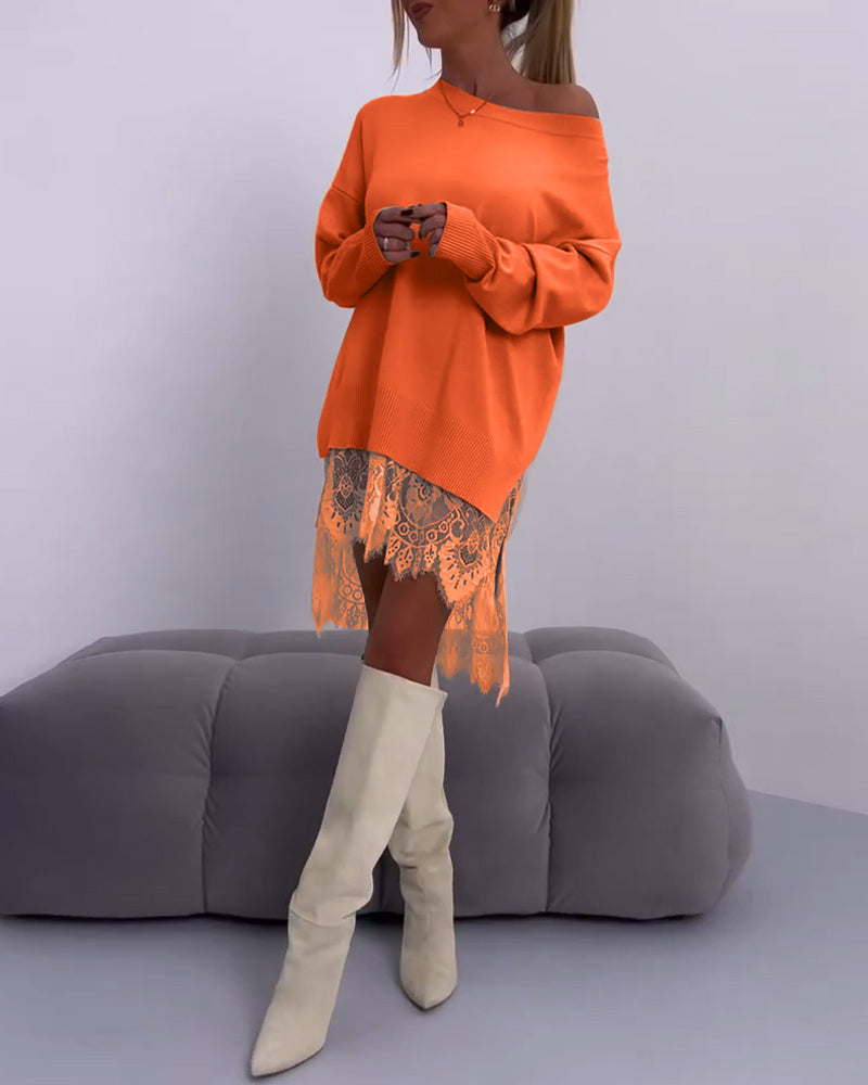 Elegant Off-the-Shoulder Slim Fit Sweater