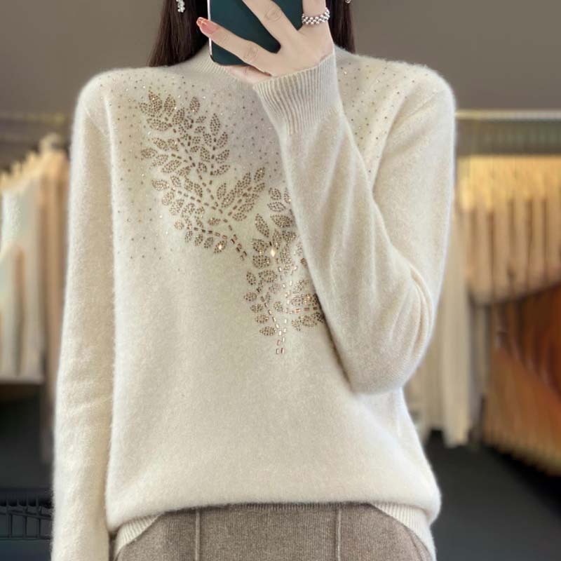 Women's Jumper with Delicate Floral Pattern