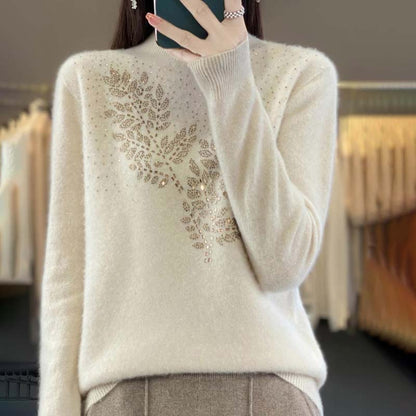Women's Jumper with Delicate Floral Pattern