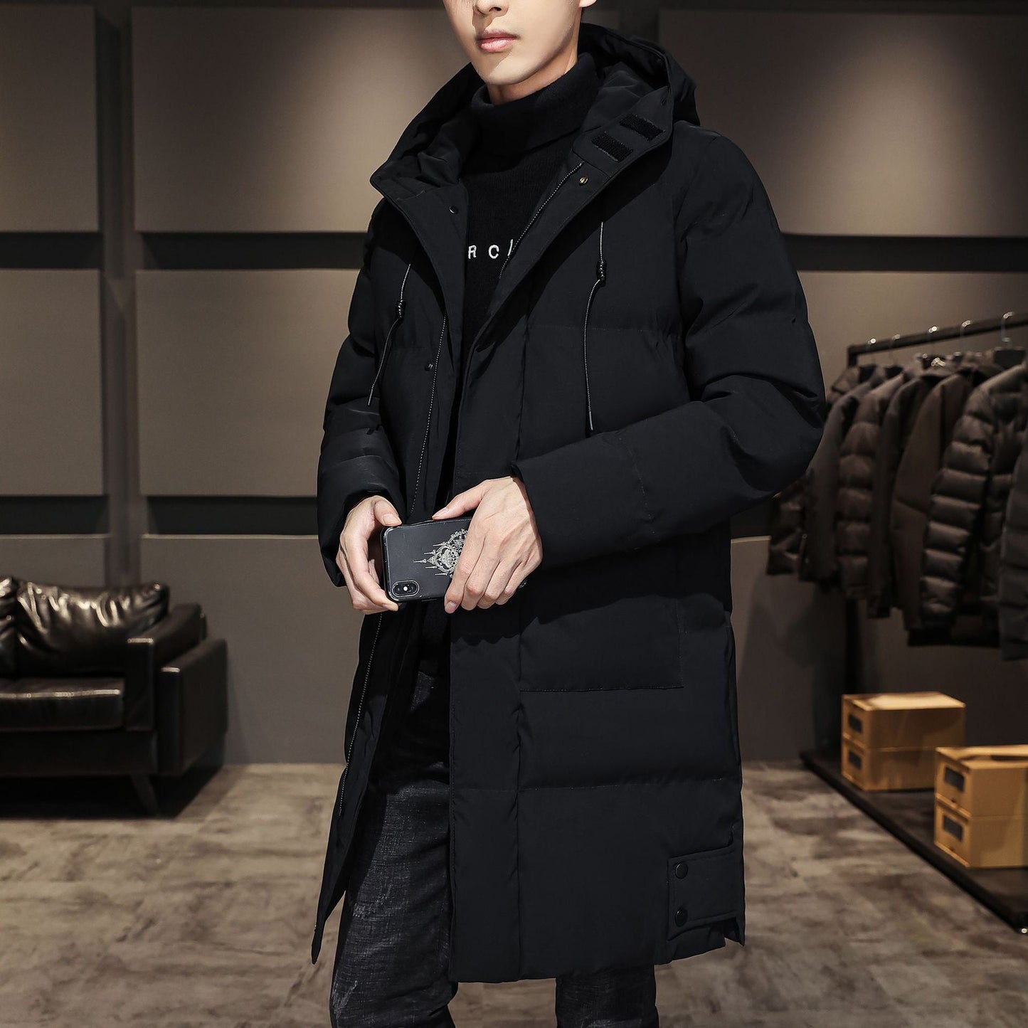 Men's Long Padded Winter Coat