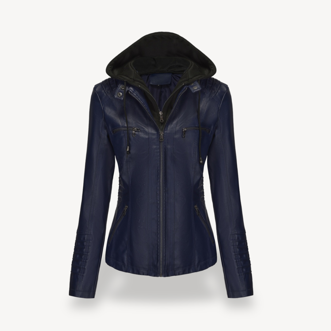 Elegant Women's Faux Leather Motorcycle Jacket
