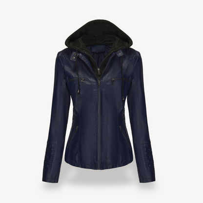 Elegant Women's Faux Leather Motorcycle Jacket