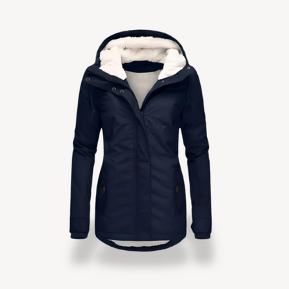 Women's waterproof winter jacket with hood
