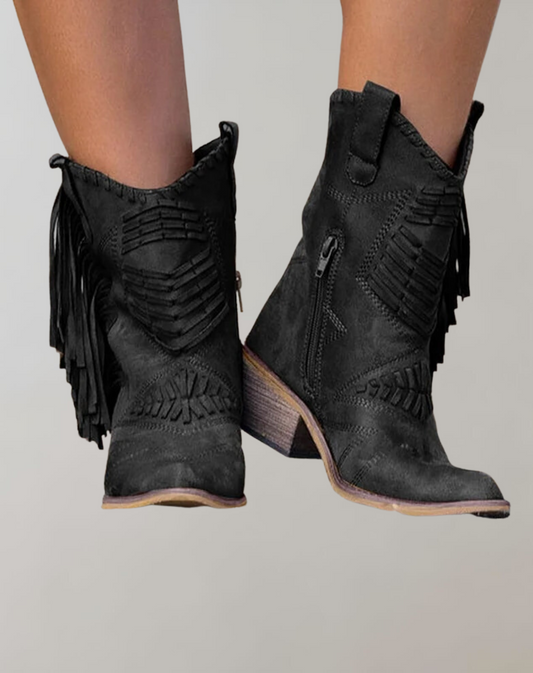 Stilvolle Stiefel Mit Fransen Details - IdealeKleiden