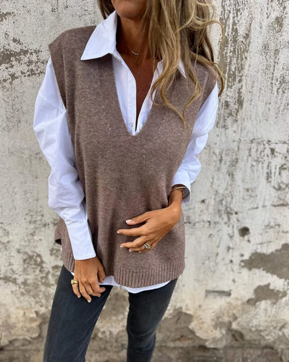 Soft Knitted Vest Women's Sweater