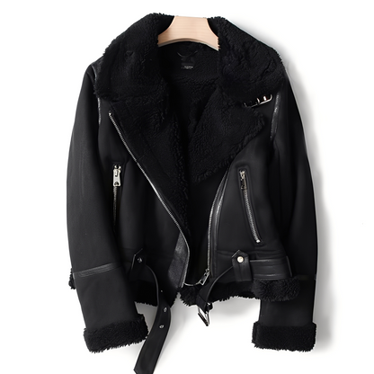 Fashionable women's suede leather jacket