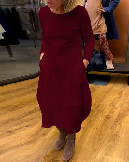 Elegant Solid Color Women's Dress