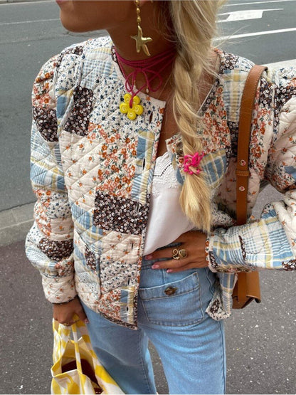 Boho Quilted Jacket Patchwork Design