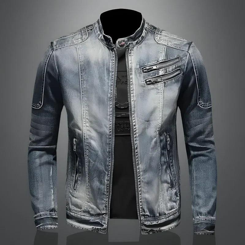 Men's Retro Denim Leather Jacket