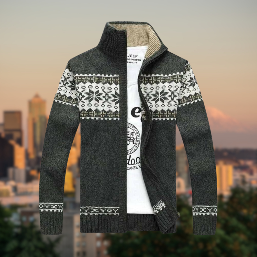 Classic sweatshirt with stand-up collar